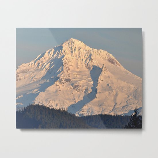 Twilight Over Mount Hood Metal Print