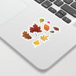 Autumn Leaves | Fall Season Cozy Stickers | Digital Illustration Autumn Leaf Collection | Pacific North West Inspired | Fall Colors Sticker