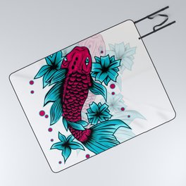 Betta Fish Illustration Picnic Blanket