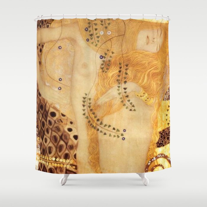 Water Serpents Gustav Klimt Shower Curtain