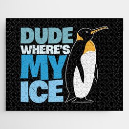 Dude Where's My Ice Funny Penguin Jigsaw Puzzle