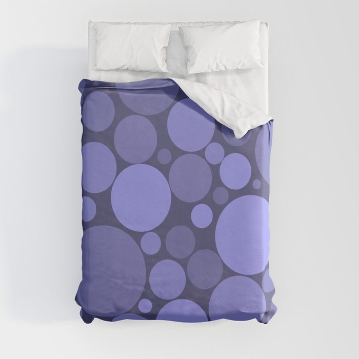 Bubbly Mod Dots Abstract Pattern in Periwinkle Purple Tones  Duvet Cover