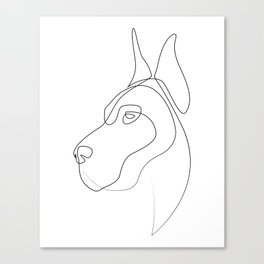 Great Dane - one line dog drawing Canvas Print