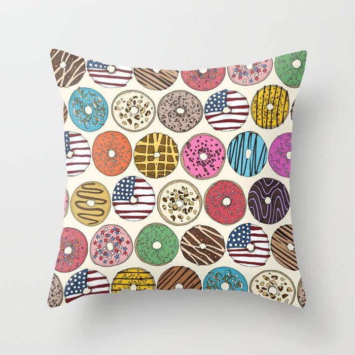american donuts pearl Throw Pillow