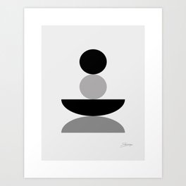 Calm Zen Balancing - Black Gray White Art Print