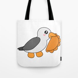 Cute Kawaii Seagull Stealing Cornish Pasty Tote Bag