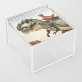 Cowboy chicken riding a T-rex Acrylic Box