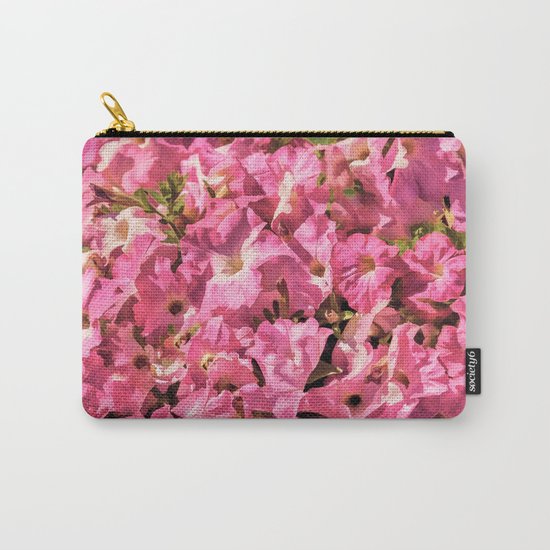 Vintage Pretty Pink Petunias Carry-All Pouch