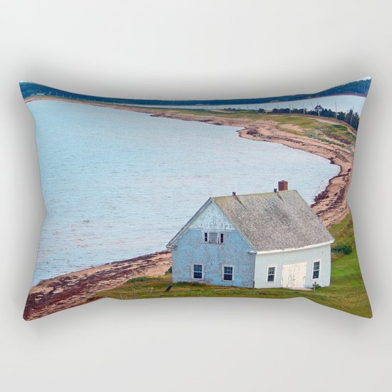Beach and Causeway, seen from Above Rectangular Pillow