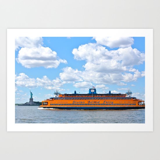 Staten Island Ferry & Statue of Liberty Art Print