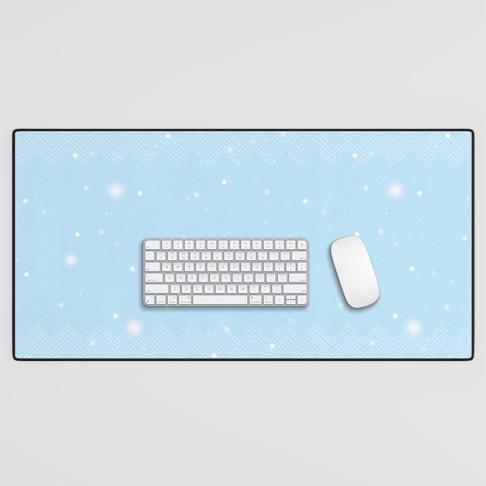 Cozy Snowy - (Light Blue) Desk Mat