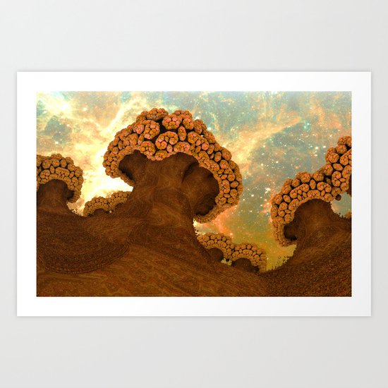 Broccoli Planet in Fall Art Print