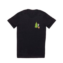 Christmas tree cow farmer farmer funny gift T Shirt