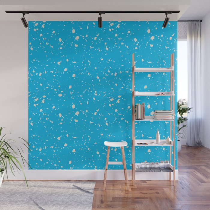 Turquoise Terrazzo Seamless Pattern Wall Mural