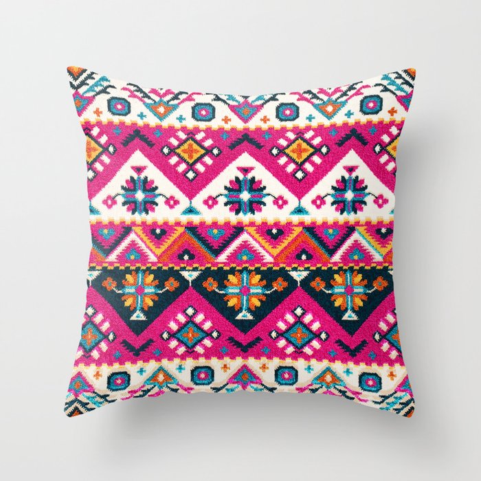 Oriental Floral Traditional Style Throw Pillow