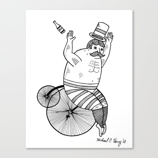 On wild and adventurous Penny-Farthling riders Canvas Print