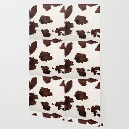 Brown and White Cowhide, Cow Skin Pattern, Farmhouse Decor Wallpaper