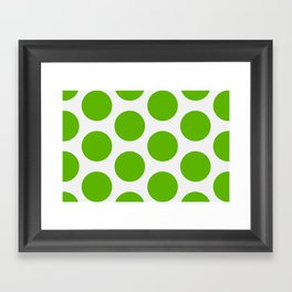 Green Polka Dots Framed Art Print