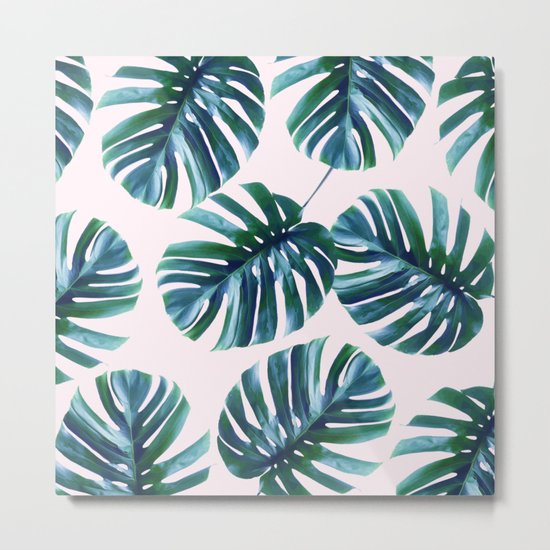 Monstera Pattern #society6 #decor #buyart Metal Print