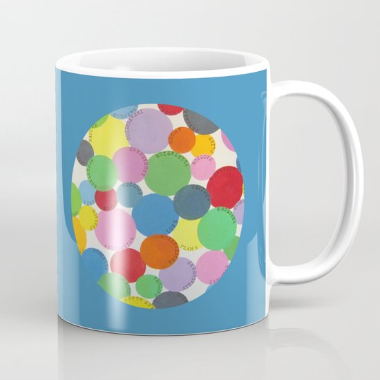 Word Bubbles Blue Coffee Mug