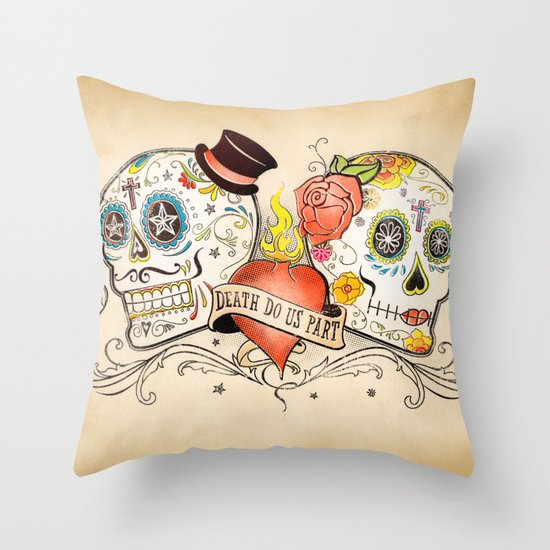 Death Do Us Part Throw Pillow