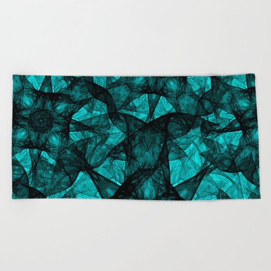 Fractal Art Turquoise G52 Beach Towel
