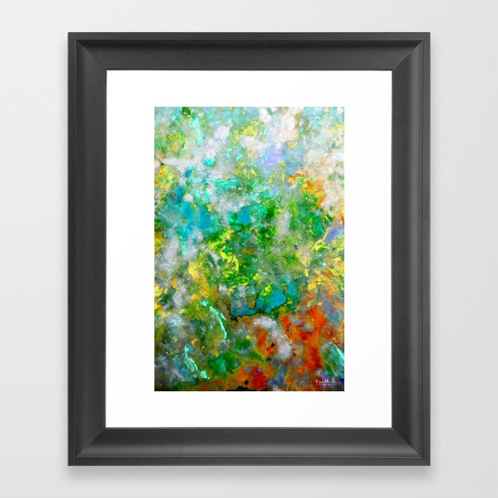 Abstract Art in Color Symphony Green Framed Art Print