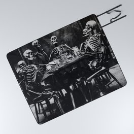 Six Skeletons Smoking Picnic Blanket