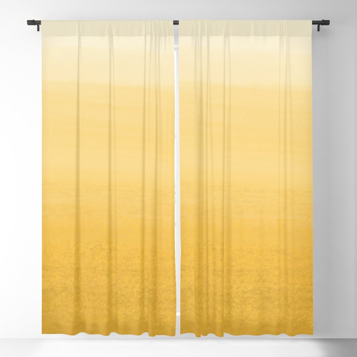 Yellow light Marigold Daffodil _Abstract Brush Strokes_block stripe collection Blackout Curtain