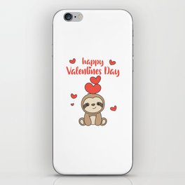 Sloth For Valentine's Day Cute Animals With Hearts iPhone Skin