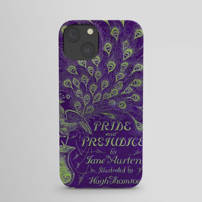 Pride and Prejudice, 1894 Peacock Cover in Purple iPhone Case
