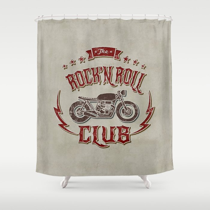 Rock 'n Roll Motorcycle Club Shower Curtain