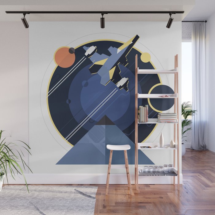Spacecraft Spaceship In Space Planet And Pyramid Star War Wall Mural By Badalov