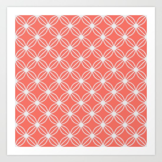 Abstract Circle Dots Peach II Art Print