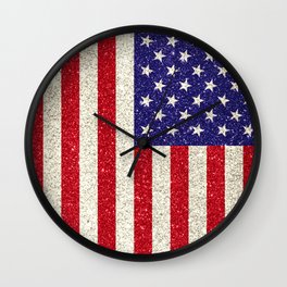 Glitter USA Flag Wall Clock