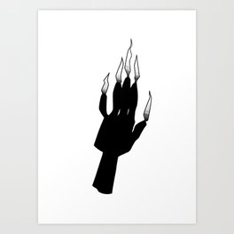 A burning hand Art Print