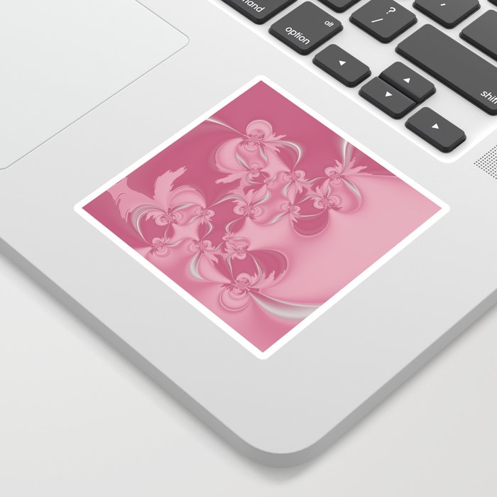Pink Fractal Flowers Sticker
