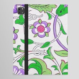 Modern William Morris Purple Green Floral Leaves Pattern  iPad Folio Case