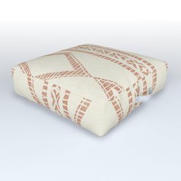 oceania diamond stripes - ginger on cream Outdoor Floor Cushion