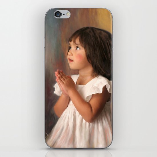 Precious child praying iPhone & iPod Skin