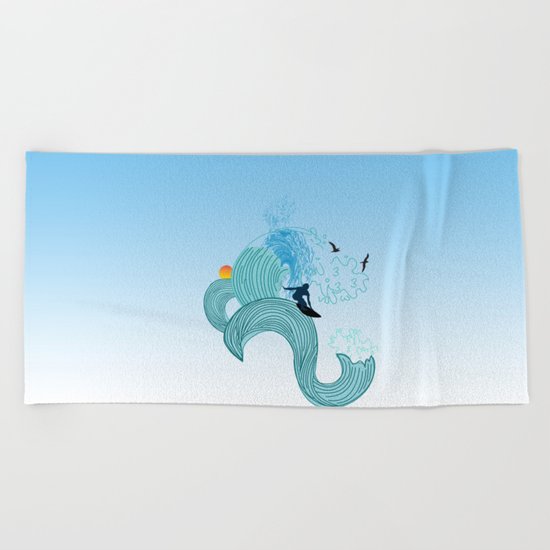 surfing 4 Beach Towel