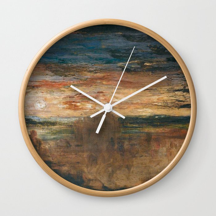 Vintage landscape art by Gustav Moreau Wall Clock