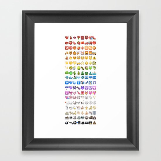 Emoji icons by colors Framed Art Print