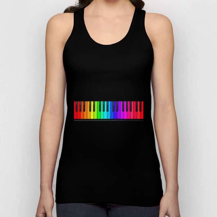 Rainbow Piano Keyboard  Tank Top