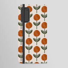 Sunshine pops-rust orange,forest green and cream Android Wallet Case