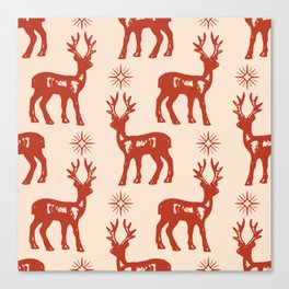 Christmas Reindeer Pattern Canvas Print