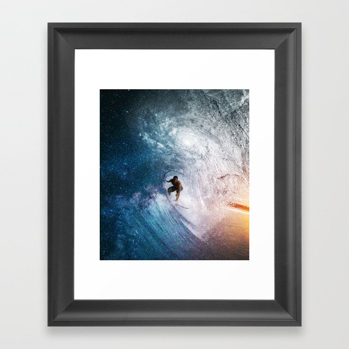 Cosmic surfer Framed Art Print