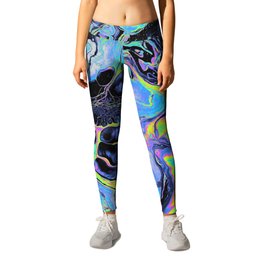 REST MY CHEMISTRY Leggings | Digital, Curated, Watercolor, Oil, Texture, Psychedelic, Holographic, Color, Glitch, Marble 