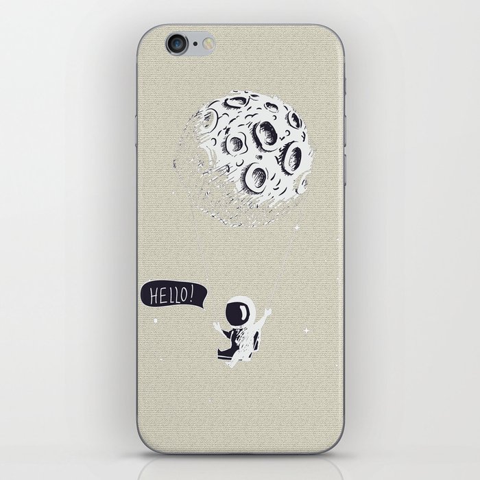 Cute Astronaut Riding A Swing Tethered To The Moon iPhone Skin