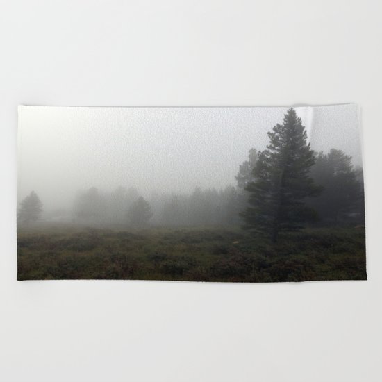 Foggy Morning Beach Towel